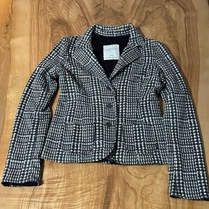 Aeropostale Black and White Checkered Blazer